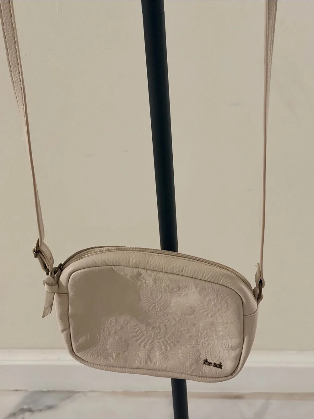 The Sak Beige Embossed Crossbody Bag